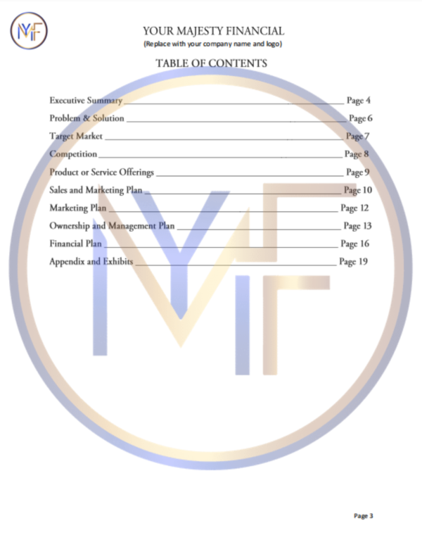 YMF Business Plan Template - Image 2